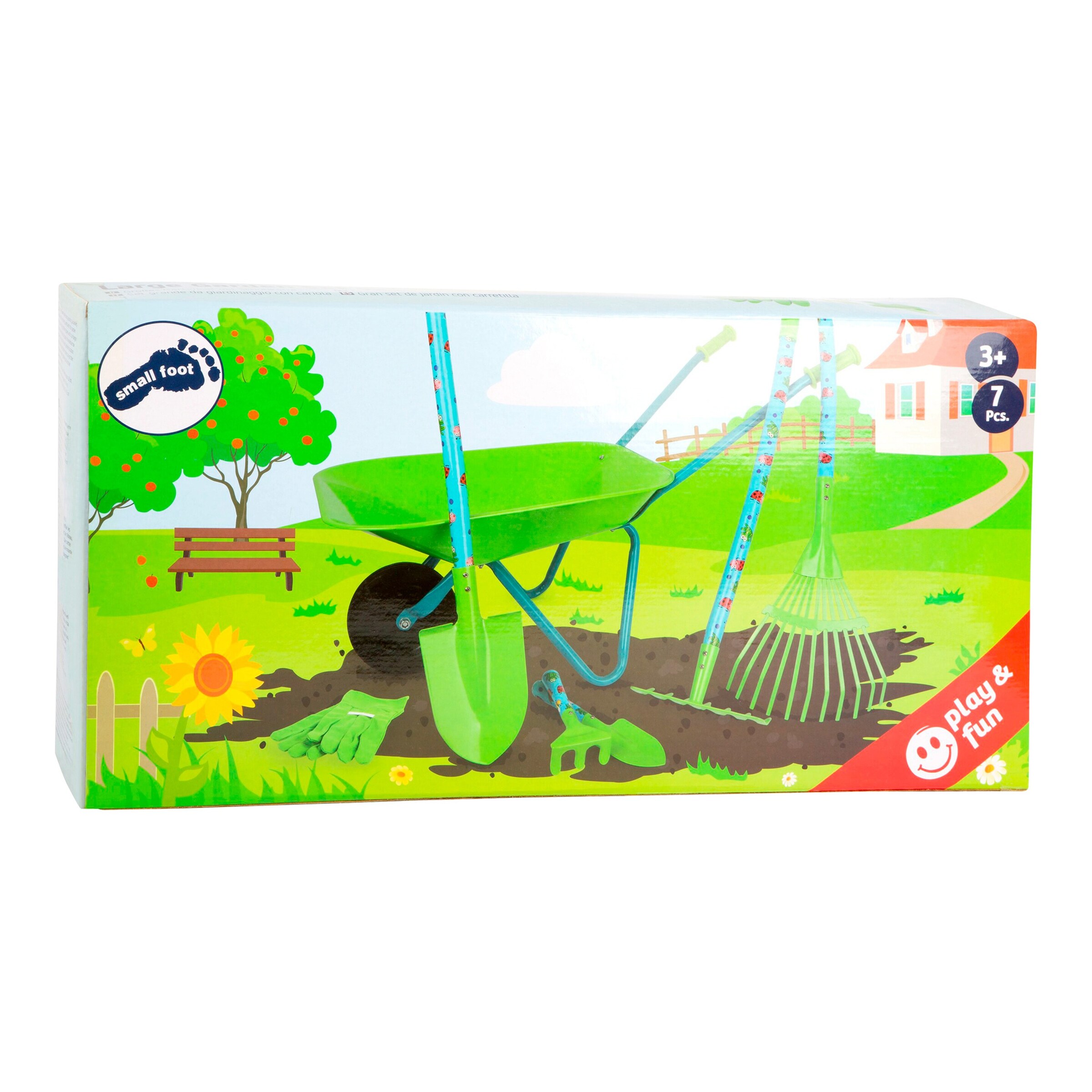 small foot Großes Gartenset mit Schubkarre, 7 tlg.