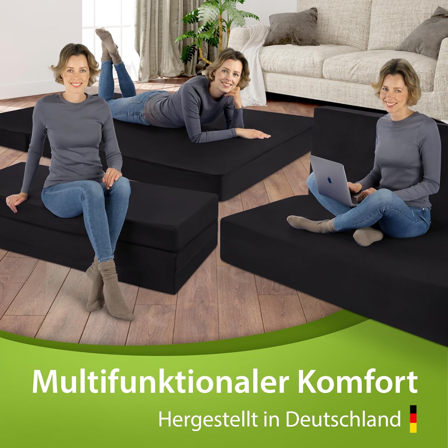 SHOGAZI® Faltmatratze 90x200 – Klappmatratze aus orthopädischem Kaltschaum | Gästematratze klappbar | Atmungsaktiver Baumwollbezug | Made in Germany