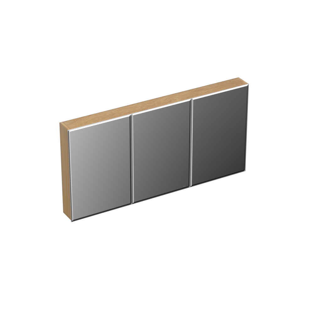 Forzalaqua Uni spiegelkast 140x70cm met 3 deuren smoke