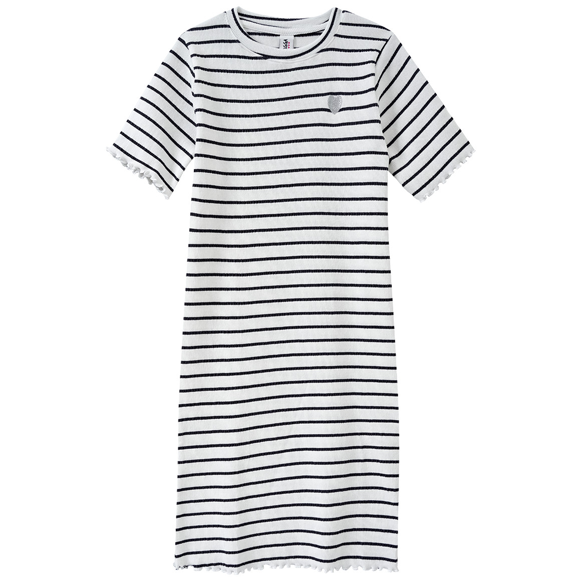 Yigga Mädchen Kleid mit Streifen weiss