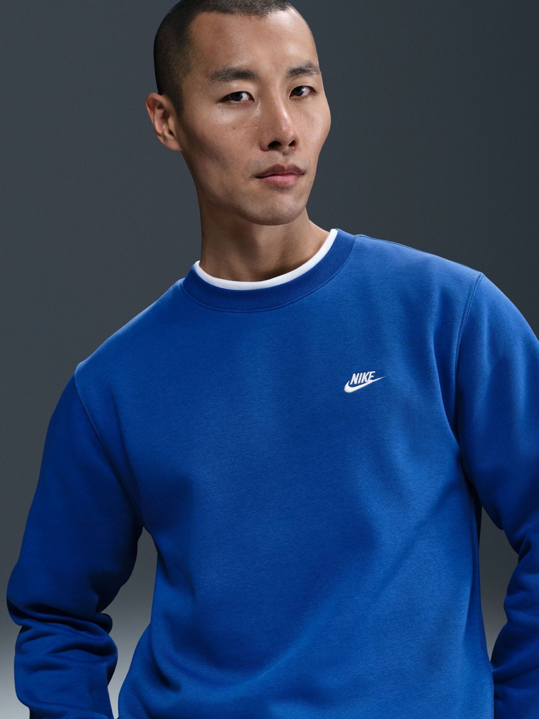 Koningsblauw - Nike Club sweatshirt met ronde hals