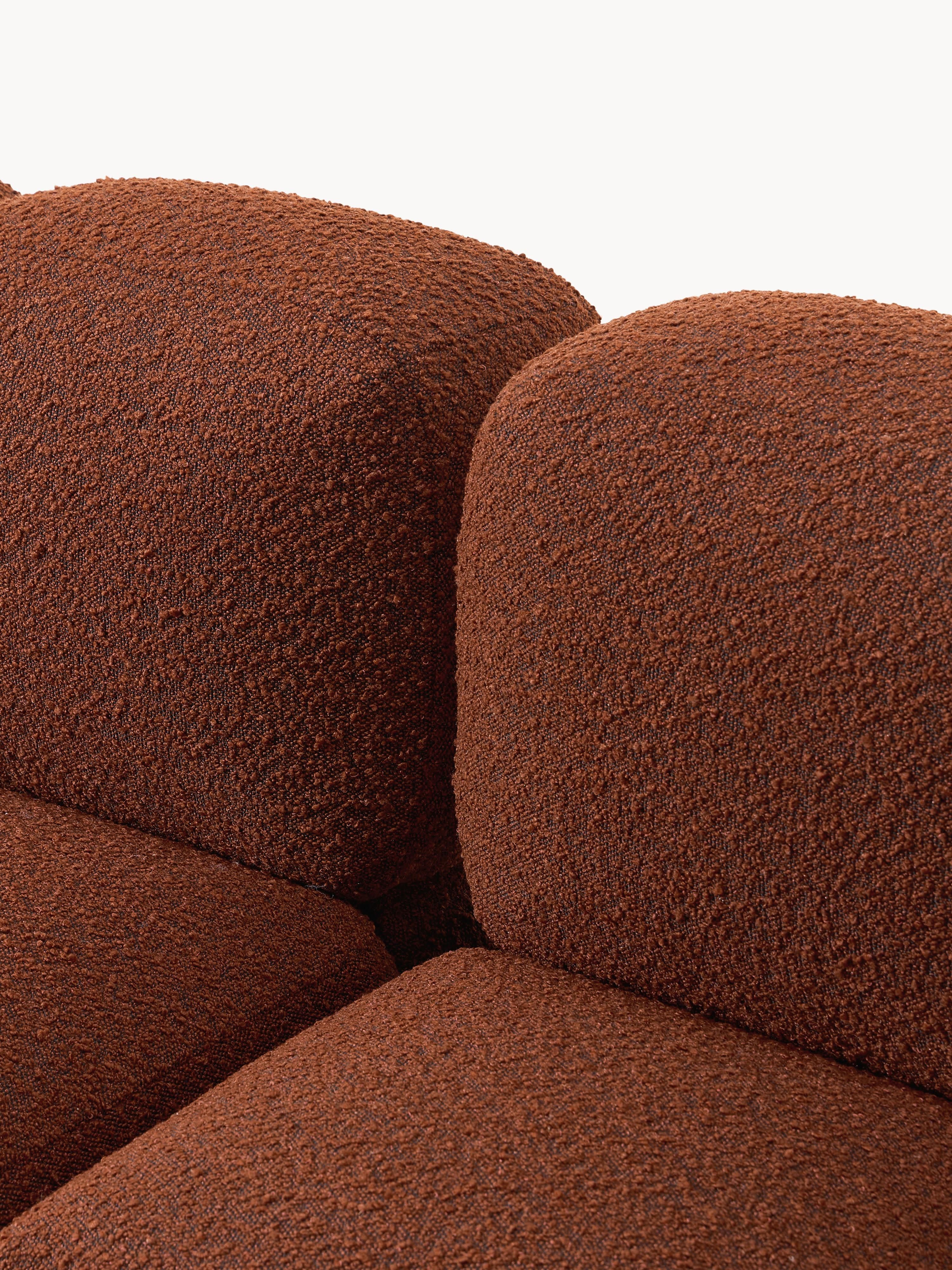 Modulaire bank Tayla (3-zits) van bouclé met poef (links/rechts)