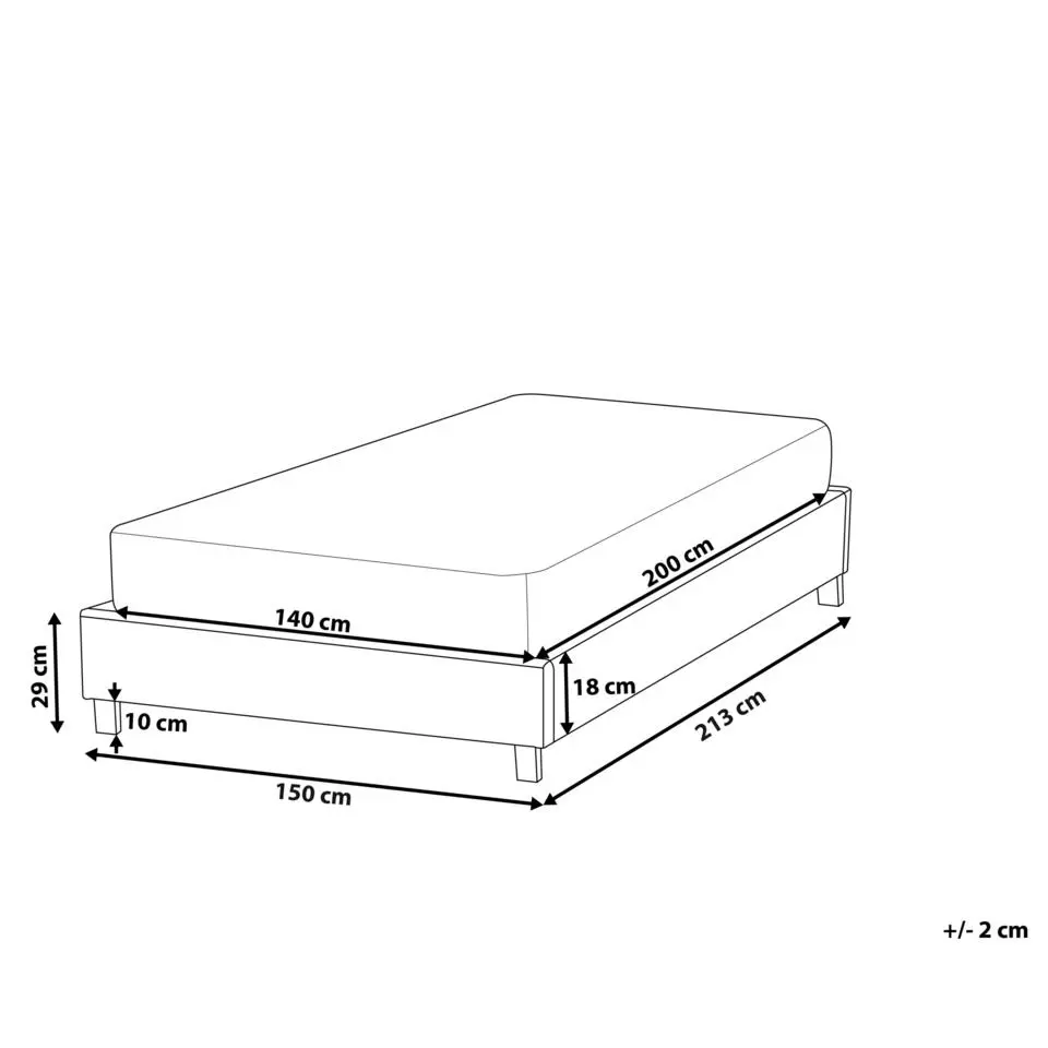 ROANNE - Tweepersoonsbed - Donkergroen - 140 x 200 cm - Bouclé