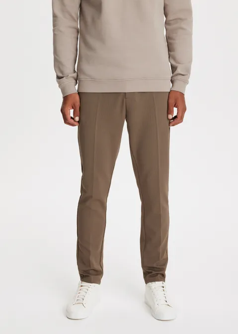 Pique chino slim fit bruin (BRN.D)