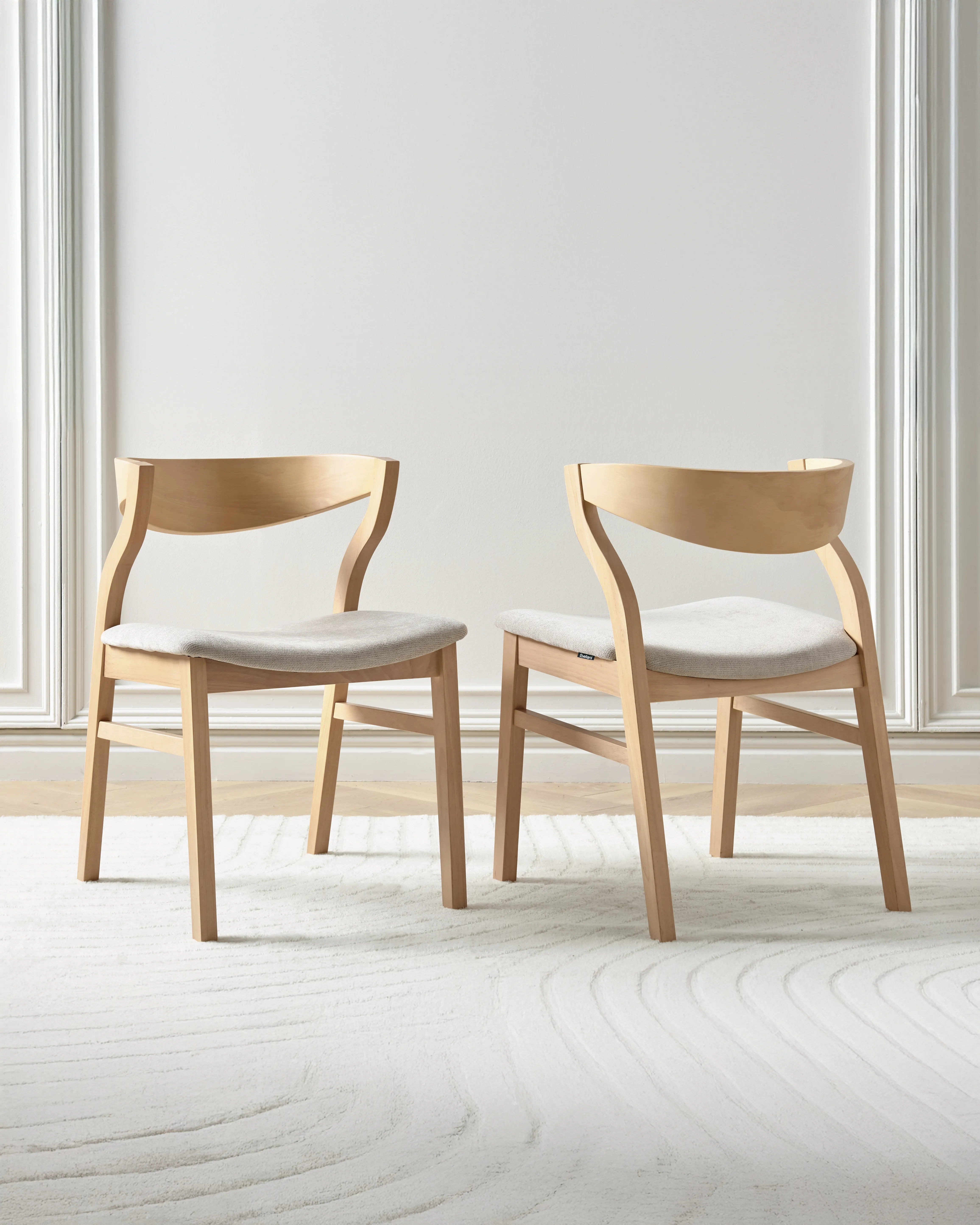 Set van 2 eetkamerstoelen MAROA Hout Beige