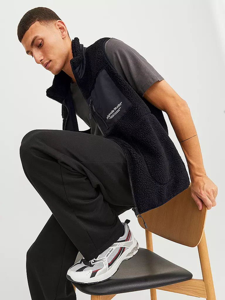 JACK & JONES Gilt in Felloptik JORVESTERBRO schwarz