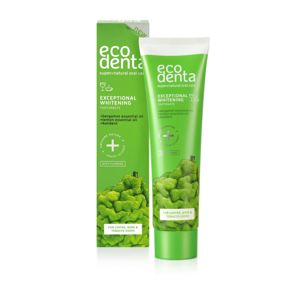 4x Ecodenta Tandpasta Whitening Bergamot Citroenoliën & Kalident100 ml