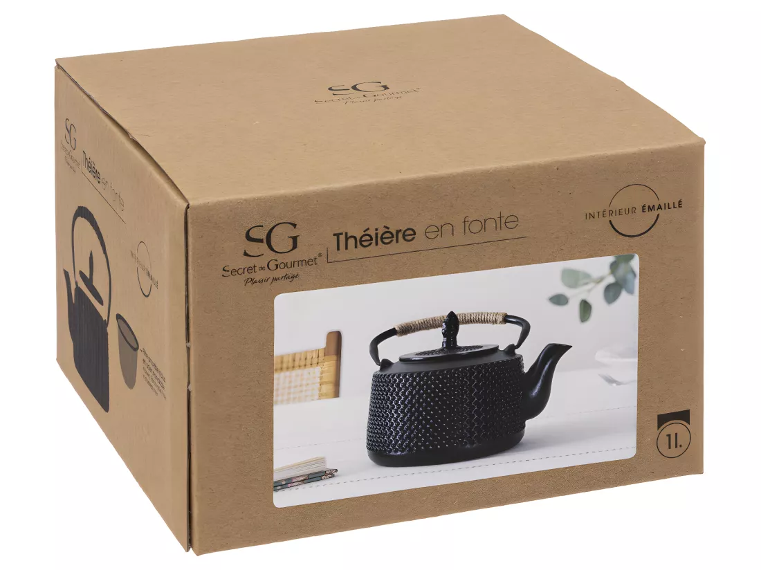 Théière Flora en fonte 1l Noir - SECRET DE GOURMET