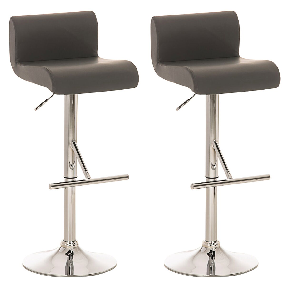 CLP 2er Set Barhocker California Mit Kunstlederbezug I Höhenverstellbare Drehbare Thekenhocker