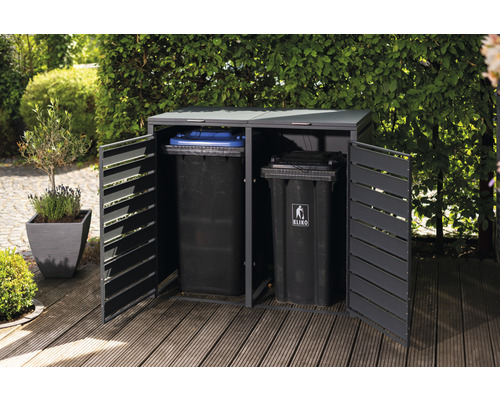 WESTMANN bakkenopbergbox inclusief gasveren en dekseldempers, 132 x 80 x 116 cm, antraciet