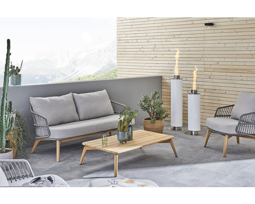 FLAIRSTONE porseleinen terrastegel City Wave Grey gerectificeerde rand 60 x 60 x 2 cm