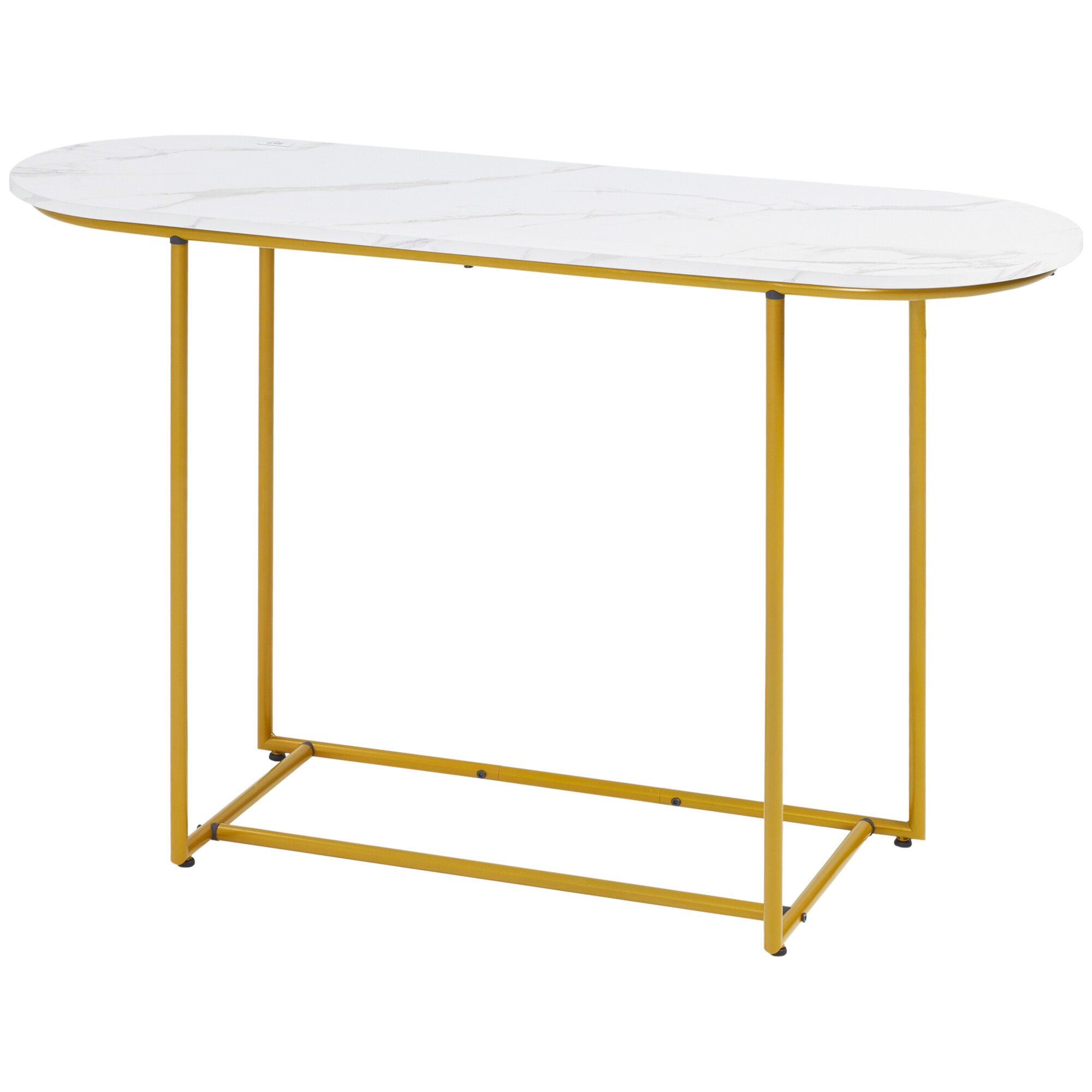 HOMCOM Konsolentisch mit Stahlrahmen weiß, gold 120L x 40B x 75H cm