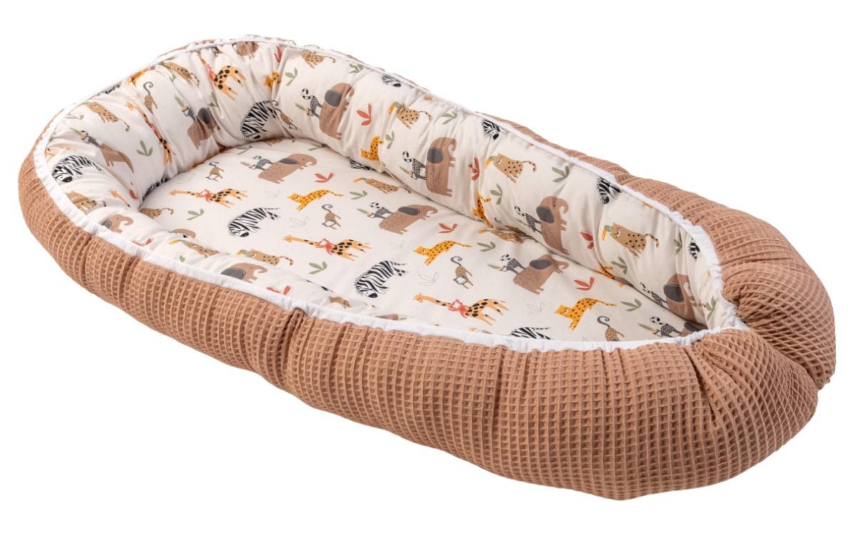 Babynest Waffelpiqué Sand Savanne 55 x 95 cmKuschelnest
