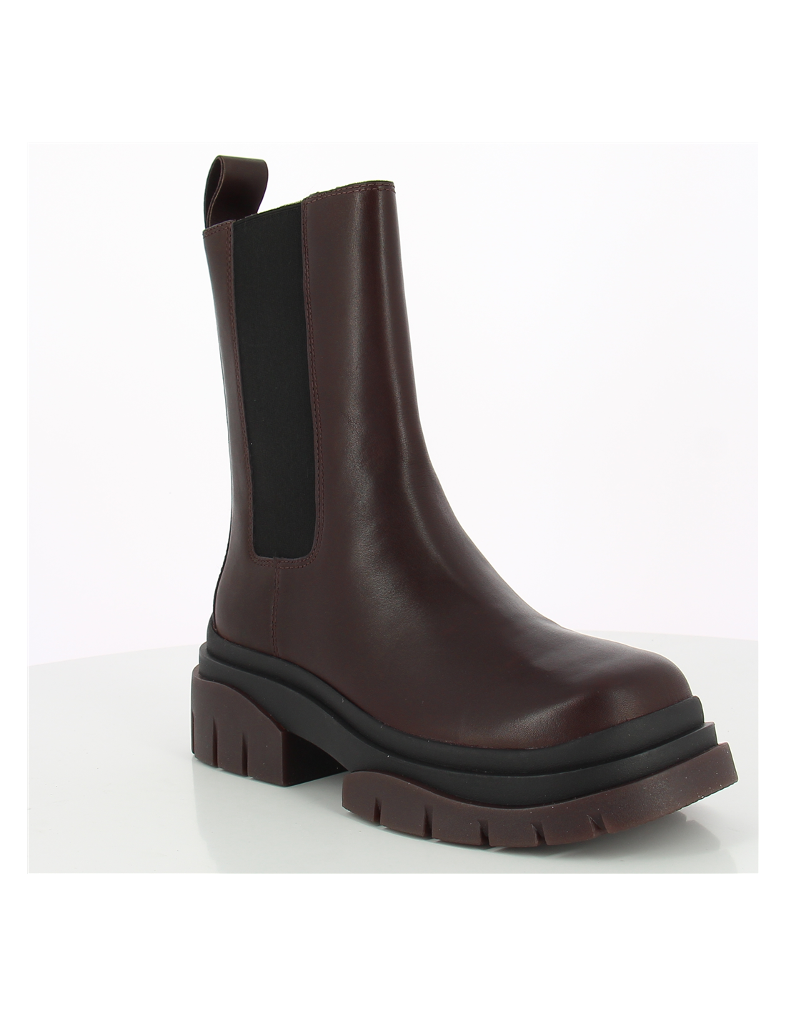 ash bottines chelsea femme storm cuir bordeaux