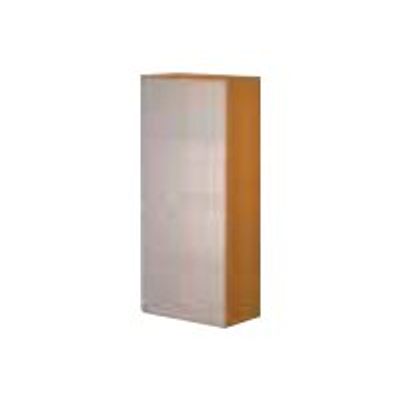 Bibliothèque haute Trend - L80xP35xH180 cm - 2 portes en verre dépoli - gris