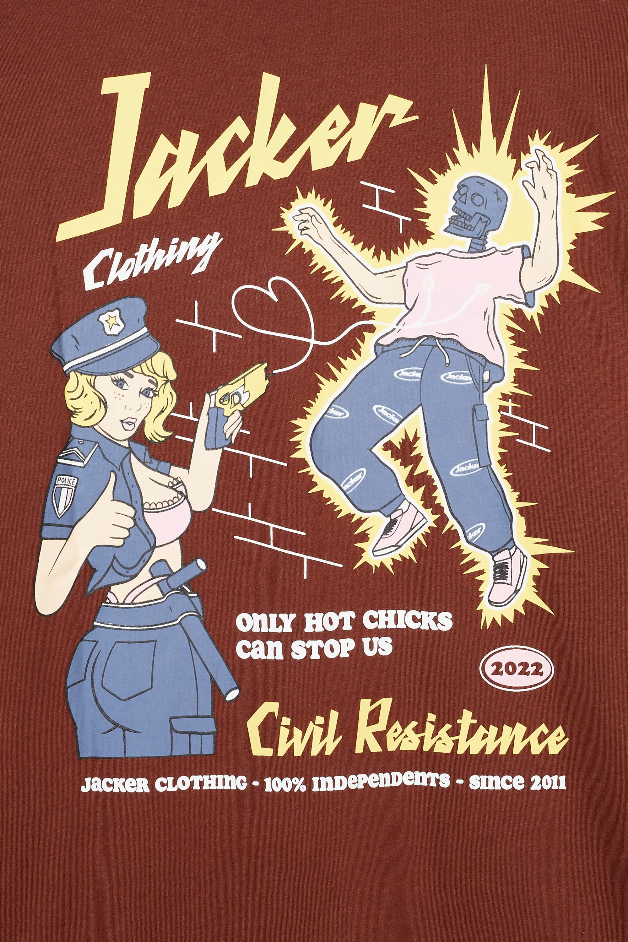 JACKER T-shirt Hot Chicks Marron