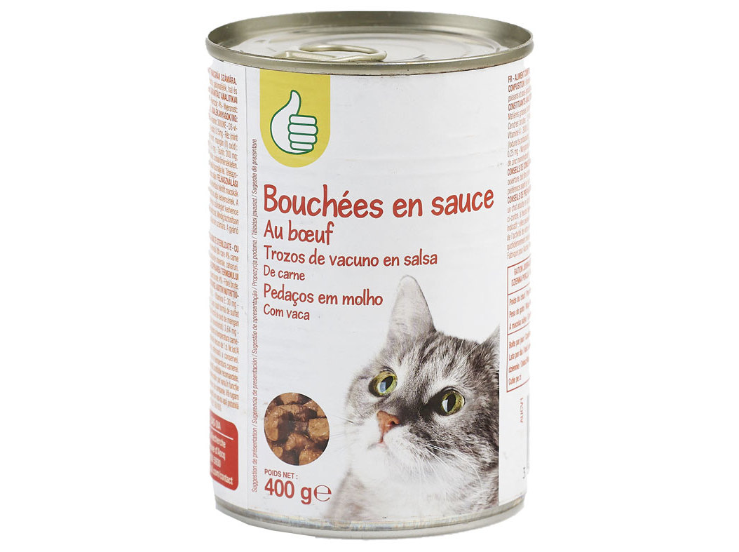 COMIDA HÚMIDA PARA GATO POLEGAR PEDAÇOS EM MOLHO VACA 400G