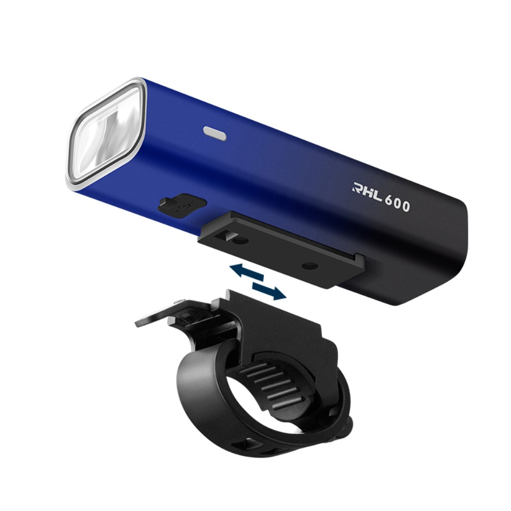 USB Velo LED Licht Fahrrad Frontlicht (600 Lumen) mit Akku Spritzwasserfest IPX6 - Schwarz