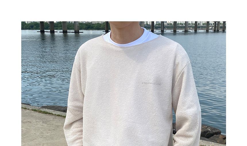 Okwano - Lange mouwen boothals effen gebreide top