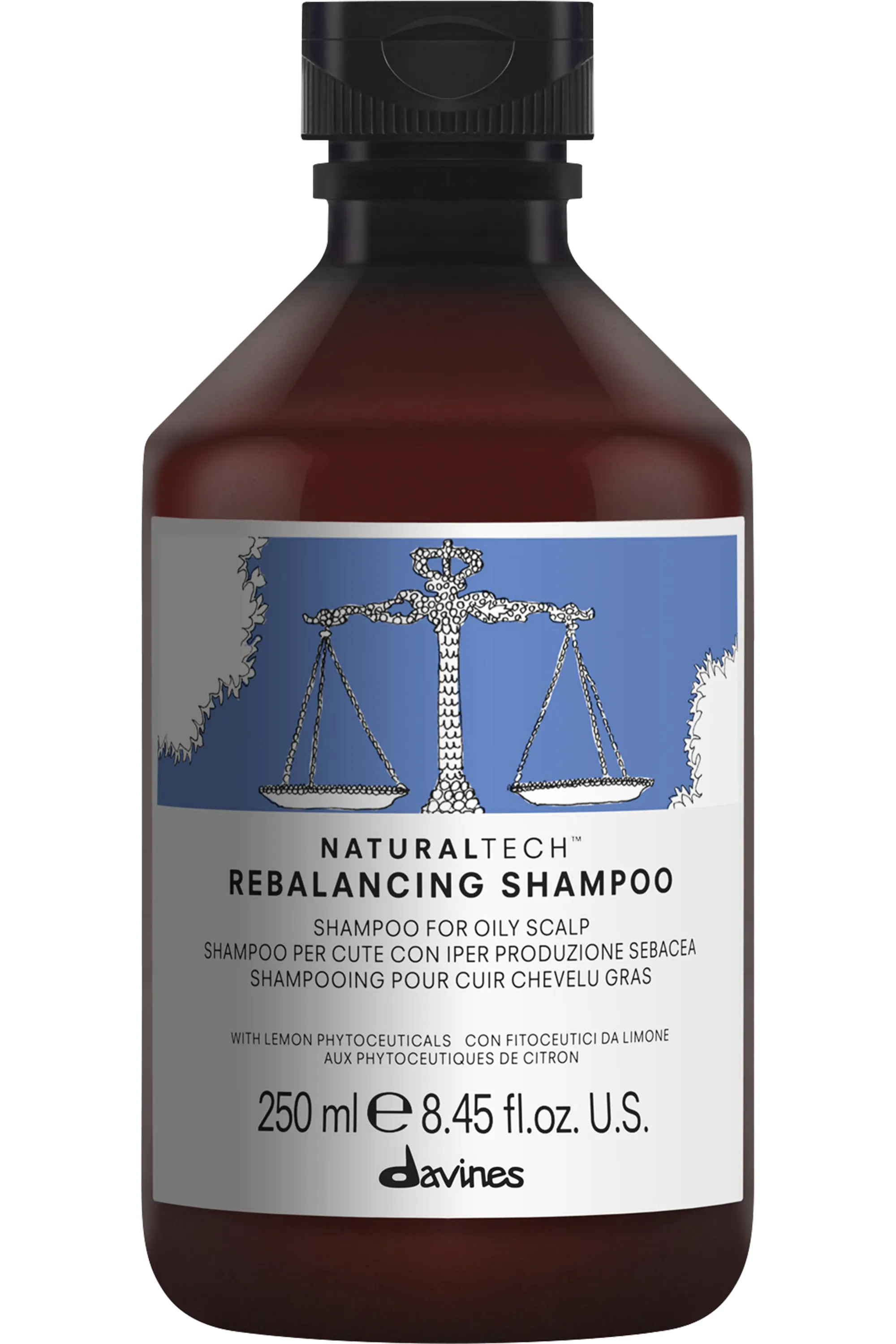 Davines Shampoing rééquilibrant pour cheveux gras Rebalancing-250 ml