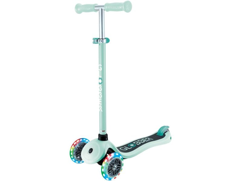 GLOBBER Scooter Primo Lights Mint 3-Rad-Roller mit Beleuchtung für Kinder