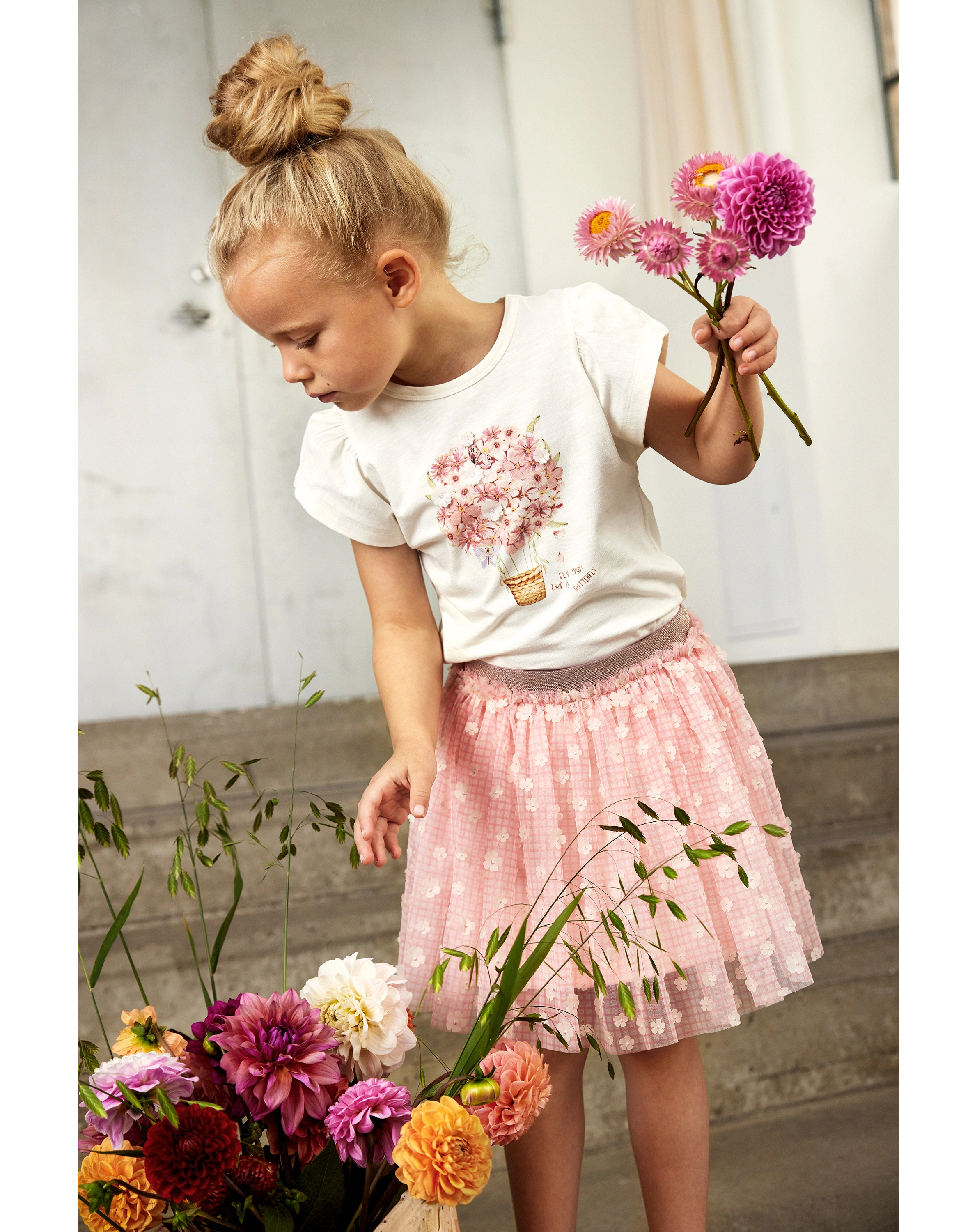 T-shirt FLOWER BALLOON in beige
