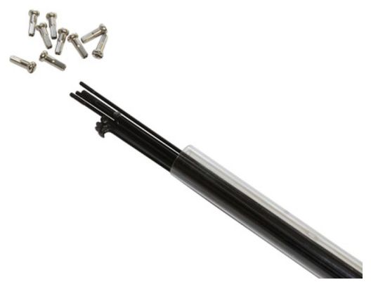 RAYON INOX NOIR 2mm L 288mm AVEC ECROU (TUBE DE 10)