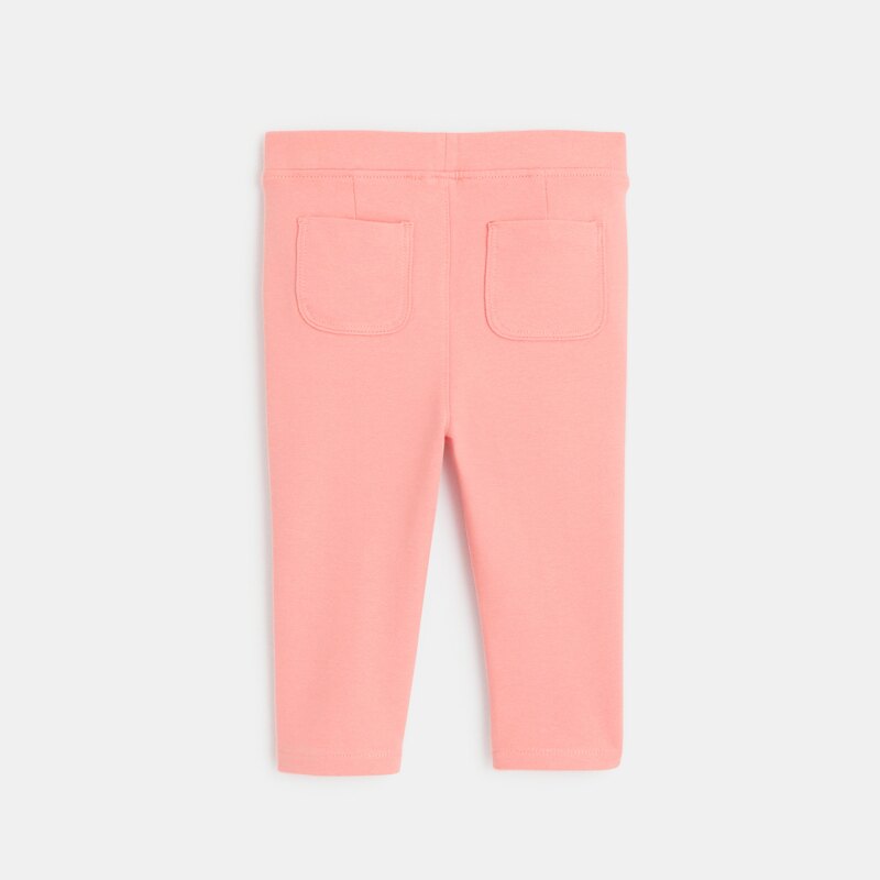 Jegging molleton boutons effet pont rose bébé fille Rose