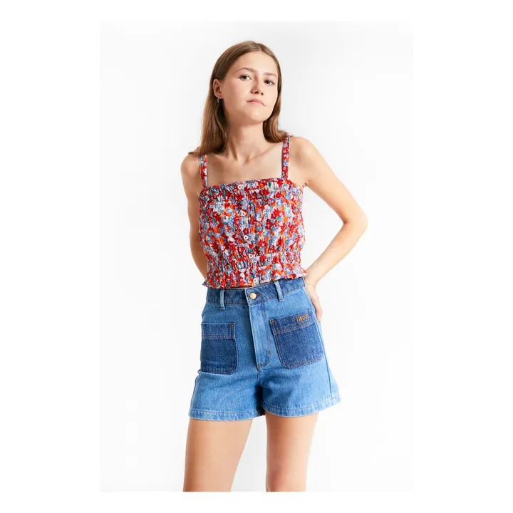 Indee Short Denim Poster | Bleu