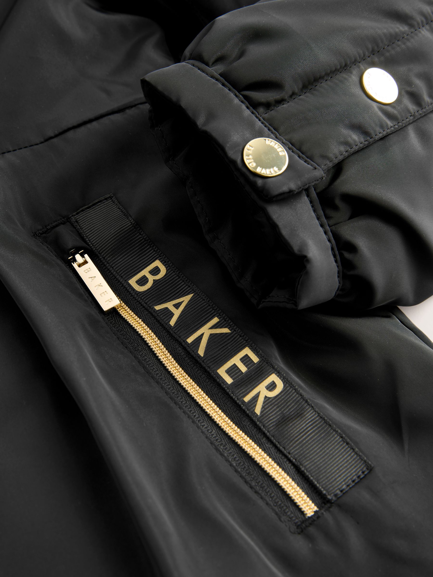 Zwart - Baker by Ted Baker regenjas met merklogo op de zoom