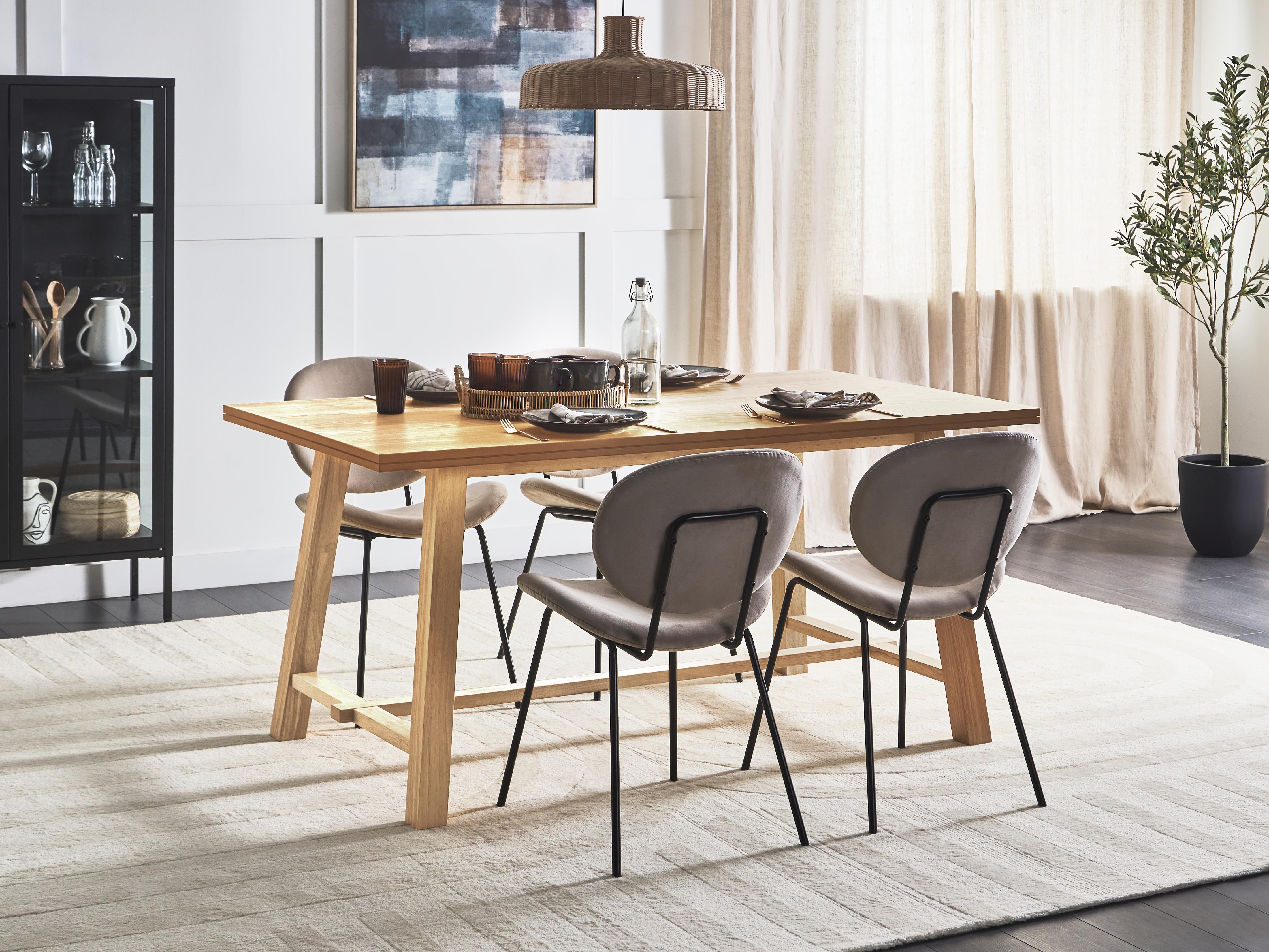 Eettafel BARNES Natuurlijk essenhout 90 cm 160 cm