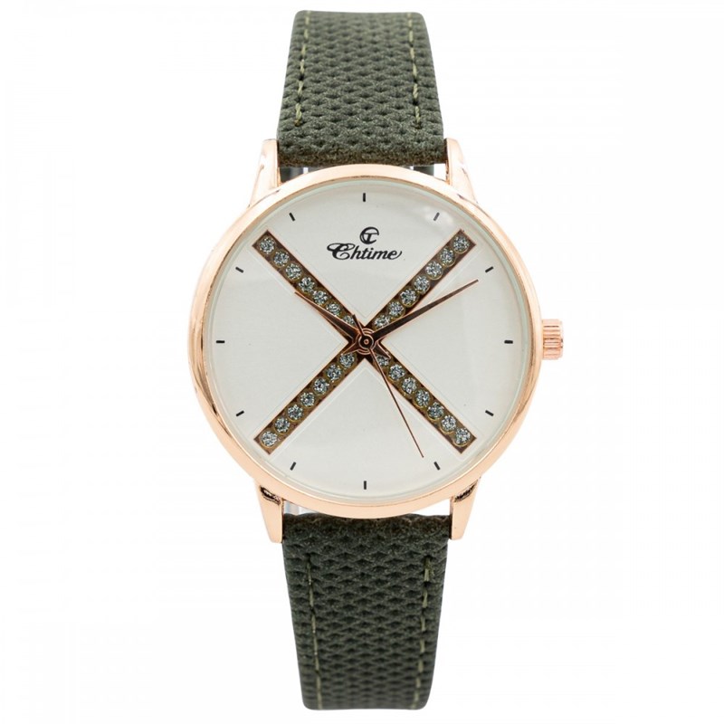 Montre Femme CHTIME bracelet Cuir Vert