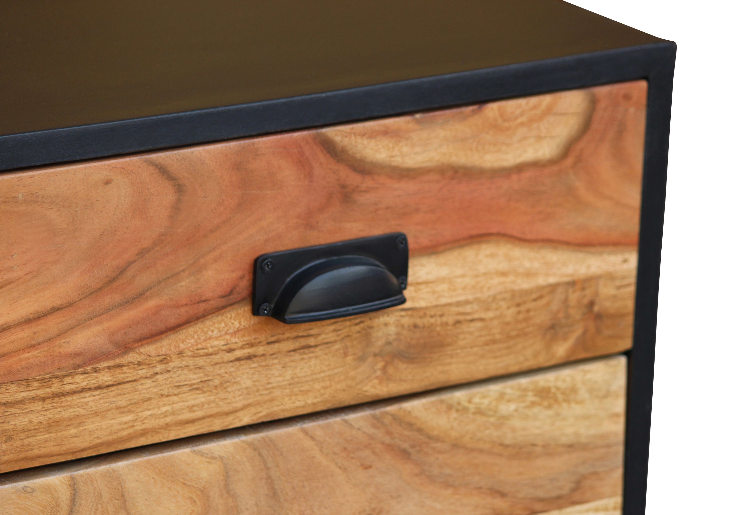 Sideboard JARIK 90 x 83 cm schwarz/braun