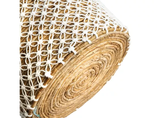 Le Panier Cross Stitched Macramé - Naturel Blanc - M