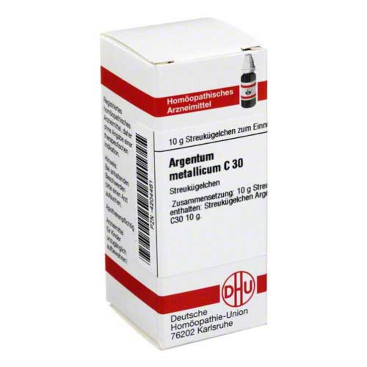 DHU Argentum metallicum C 30 Globuli, 10 g