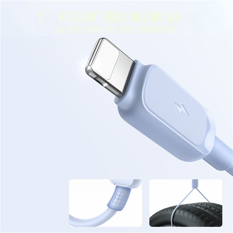 (1.2m) 2.4A USB A auf Lightning Ladekabel Silikon Datenkabel - Blau