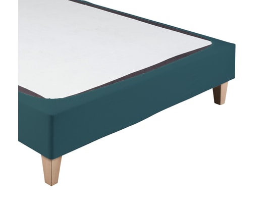 TERRE DE NUIT - Cache sommier coton jersey bleu canard 70 x 190