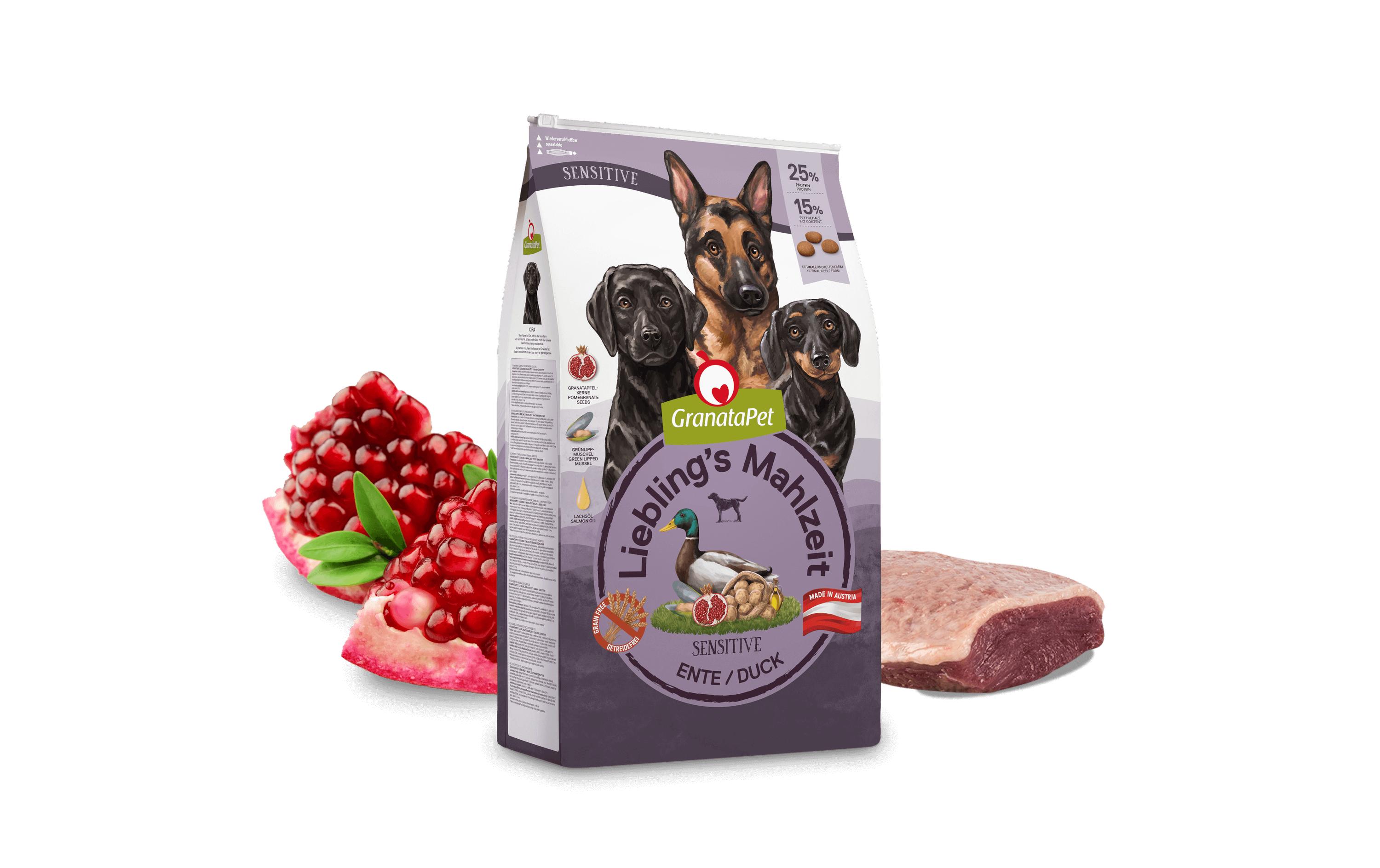 Trockenfutter Liebling's Mahlzeit Ente Sensitive 10 kgAlleinfuttermittel für ausgewachsene Hunde