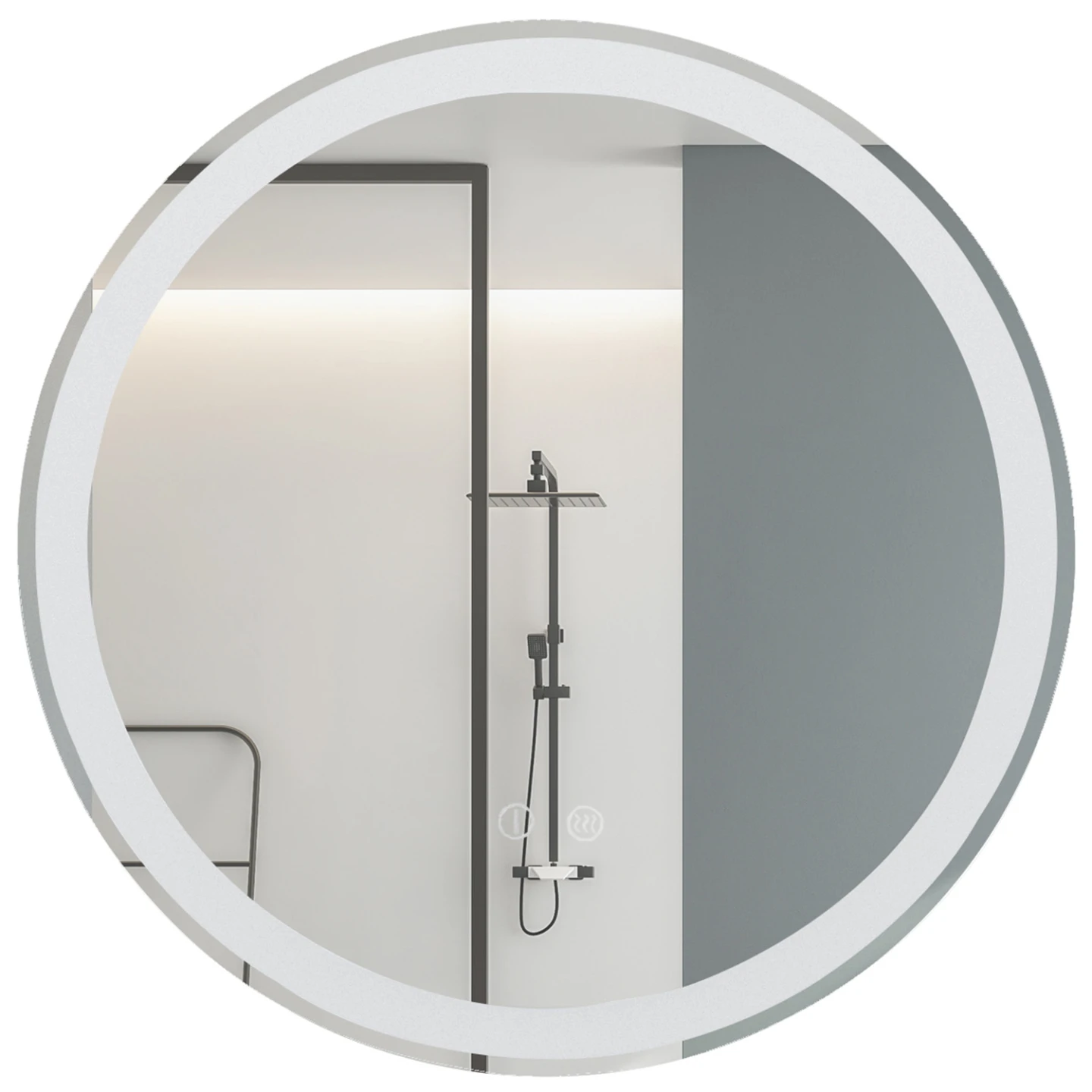 Miroir rond lumineux à LED avec système anti-buée pour salle de bain diamètre 60 cm