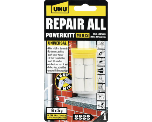 UHU Lijmplamuur Powerkitt Minis 6 x 5 g