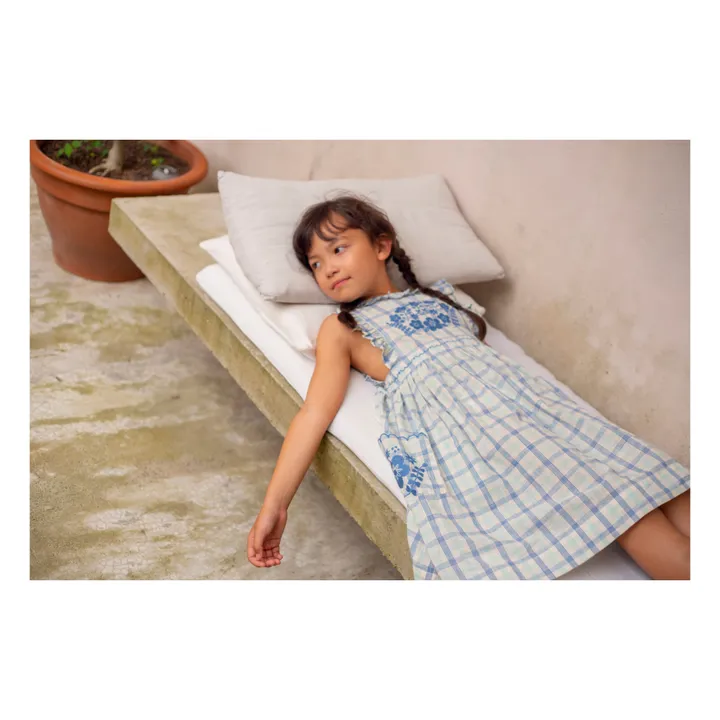 Lali Robe Clover à Carreaux Brodée | Bleu