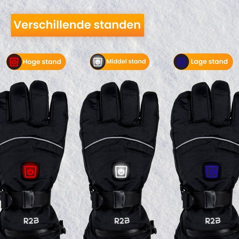 R2B - Leuven - Handschoenen - Zwart - Waterdicht - Elektrische Verwarming