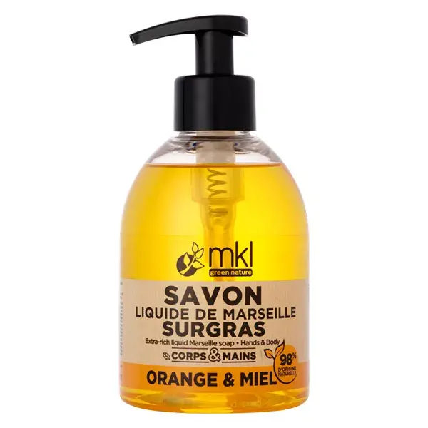 Sabonete Líquido Superfat Marseille MKL Green Nature Laranja e Mel 300ml