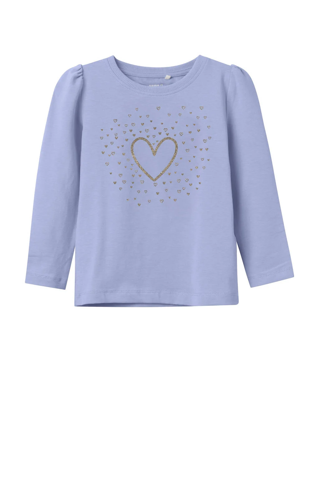 NAME IT MINI longsleeve lichtblauw met glitter