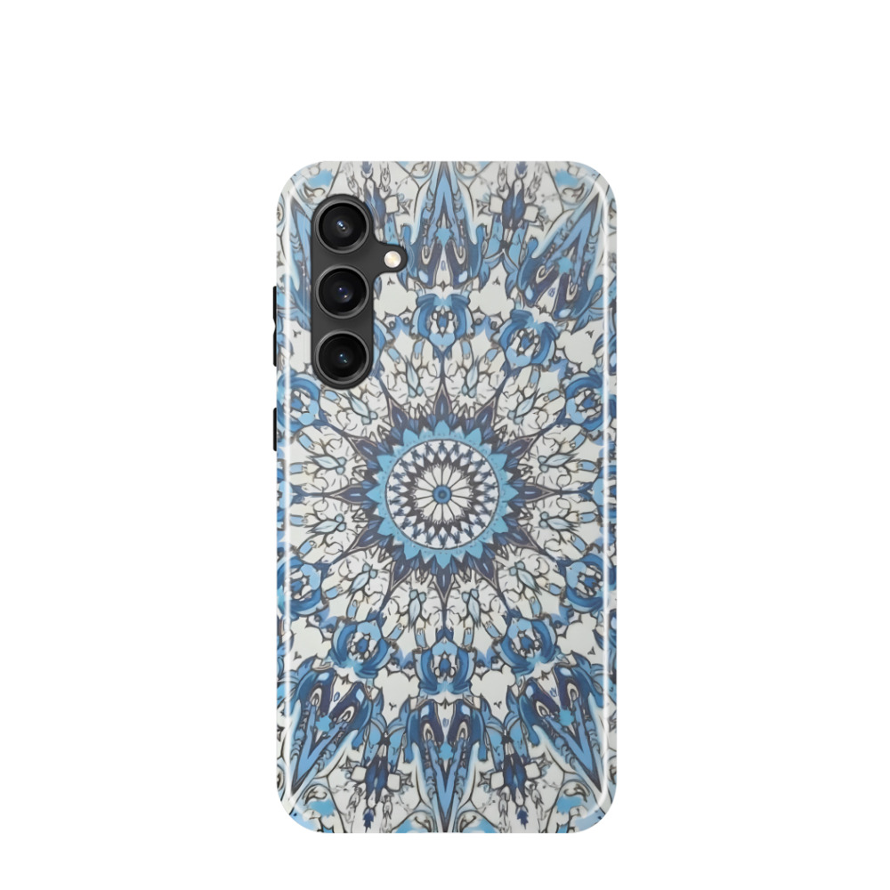 Samsung Galaxy S23 FE Hybrid (Kunststoff / Gummi) Hülle Majolika-Ozeanlicht - Blau