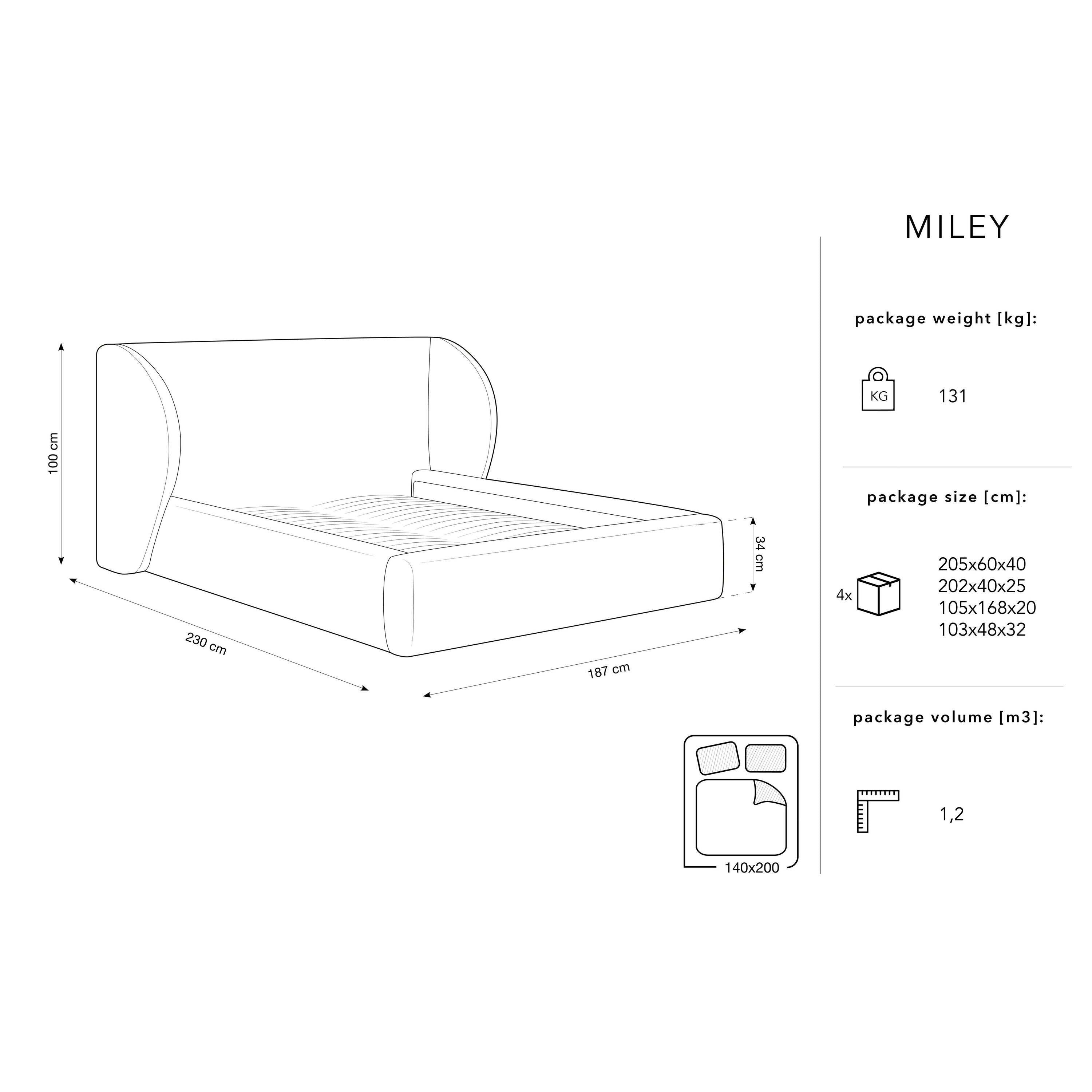 Micadoni Bedframe Miley met Opbergruimte - 140 x 200 cm - Fluweel - Koningsblauw