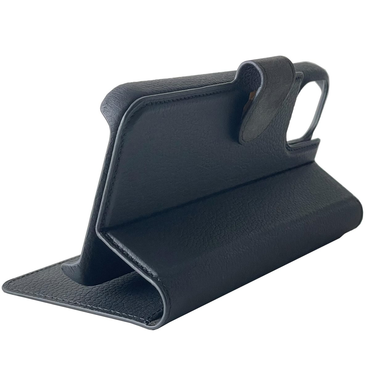2in1 iPhone 14 Echtleder Magnet Wallet Case Tasche Flip Cover (JOSSIP14-M01) - Schwarz