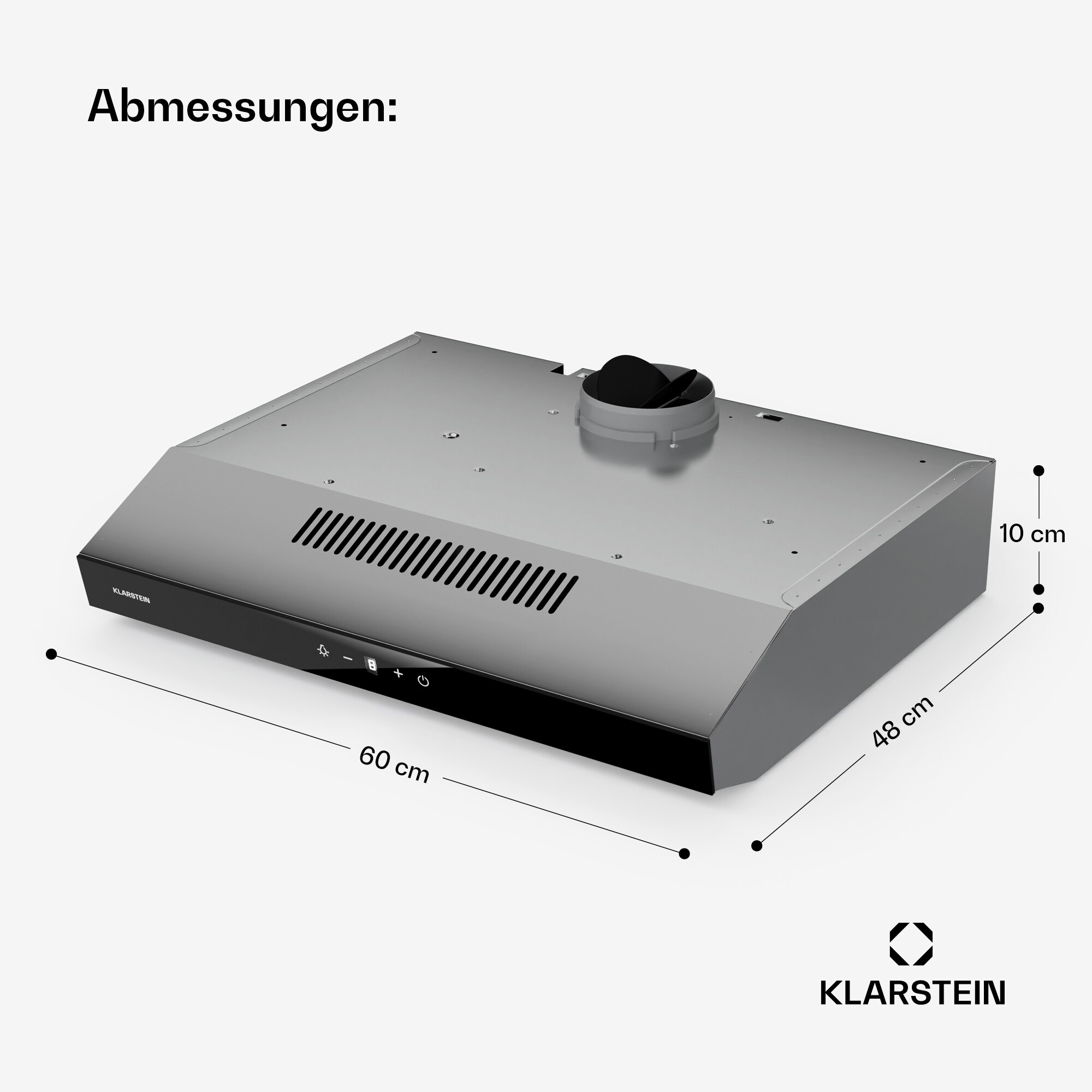 Contempo Neo Unterbauhaube Abluft/Umluft 175 m³/h Abluftleistung SenseControl integrierte Touch-Steuerung Edelstahl / Acrylglasfront