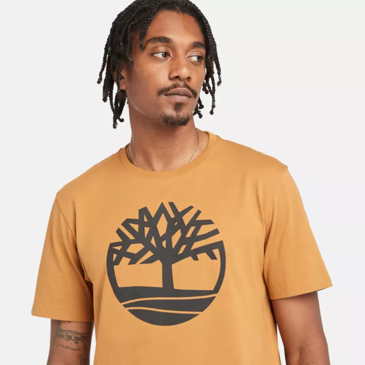 T-shirt à logo arbre Kennebec River pour homme en jaune clair