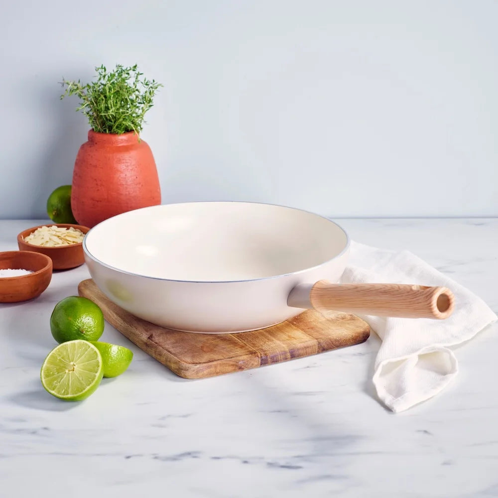 GreenChef Nordics Wokpan 28 cm Antiaanbak Crème